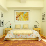 Bedroom,Astounding White Background Bedroom Color And Design With Picturesque Light Blue Floral Ornaments Bed Cover Also Beautiful Yellow Wood Nightstand Tables Plus Modern Desk Lamps,Affordable Teenage Bedroom Colors And Designs Latest