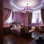 Bedroom,Splendid Dark Purple Themed Tween Room Design Ideas With Elegant Black Wood Bed Frame And Comfortable Bench In White Padded Seat Also Beautiful Purple Curtains Plus Gorgeous Purple Chandelier ,Cool Awesome Tween Rooms Design Ideas