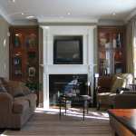 Furniture,Adorable Sofa For Small Living Room Design On Combined Stylish Fabric Material In Brown Color With Charming Great Television Built In Cabinet And Cool Two Wooden Curio Cabinet Also Gorgeous Black Wooden Round Coffe Desk ,The Most Convenient Sofas For Small Living Rooms