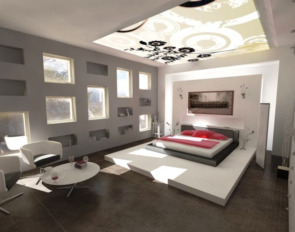 Bedroom,Amazing Large Space Teenage Bedroom Ideas Boy With Stunning Platfrom Bed In Nice Black Bed Frame On Combined Comfortable White Bed Sheet And Cool White Swivel Chairs Plus Beautiful White Round Table Also Gorgeous Bookshelfs,Extraordinary Teenage Bedroom Ideas Boys For Modern Concept