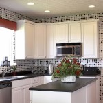 Furniture,Dazzling Small Space Kitchen Interior Design Ideas With Beautiful White Wood Kitchen Cabinet On Combined Trendy Black Marble Countertop And Beautiful White Wood Floating Kitchen Cabinet Also Cool Black White Kitchen Island Plus Splendid White Rattan Vase,Best Interior Design Ideas To Your Home