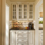 Furniture,Stunning Cream Wall Paint Cabinet Door Design Inspiration With Nice White Wood Kitchen Cabinet On Combined Beautiful Black Granite Countertop And Adorable White Floating Kitchen Cabinet Plus Cool Clear Glass Door Also Trendy Cream Ceramic Subway Tile Backspash,Unique Cabinet Doors For Kitchen