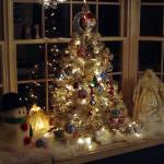 Furniture,Fascinating Best Christmas Decorating Ideas With Adorable White Christmas Tree Plus Gorgeous Multicolor Ball Ornaments And Beautiful Showman Also Stunning White Wood Windows For Bay Window Seat,The Best Christmas Decorating Ideas And Christmas Tree For Your Home
