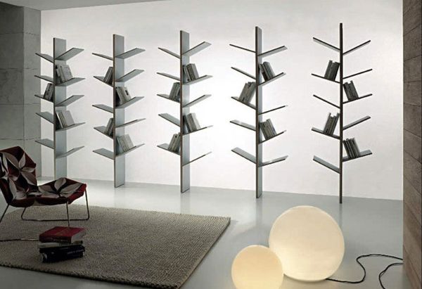 Furniture,Beautiful White Wall Paint Unique Shelving Units Design Ideas With Cozy Iron Chair And Soft Cream Sisal Rug Also Gorgeous Ball Lamp In Nice Cream Color For Classic Concept,Creative And Unique Shelving Units