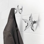 Interior,Cool Amazing Double Coat Hanger Design Insoiration With Charming Spinning Hat Ninja Coat Hook And Beautiful Chrome Also Gorgeous Color For Modern Concept,The Best High Quality And Unique Coat Hangers