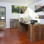 Furniture,Charming Black Leather Desk Chair Decoration With Natural Brown Wood Desk And Unique Corner Bright Brown Wood Rattan Chair Also Gorgeous Artwork On The White Wall Plus Trendy Cherry Wood Floor,High Quality With Style Rustic Desk Chairs