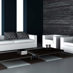 Interior,Nice Spectacular Interior Designer Living Room Design Inspiration With Modern White Sofas On Combined Soft Black White Leaf Ornament Cushions And Cool Dark Brown Rectangular Tables Also Nice Black Wall Paint,The Best High Quality And Cheap Interior Designer Living Rooms