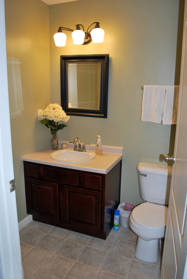 Bathroom,Enchanting Bathroom Vanity Ideas For Small Bathroom With Beautiful White Single Bowl Porcelain Sink Vanities And Charming Stainless Faucet In Silver Color Also Gorgeous Square Glass Mirror On Combined Black Wood Frame Plus Comfortable White Closet,Beauty Bathroom Vanity Ideas For Small Bathrooms