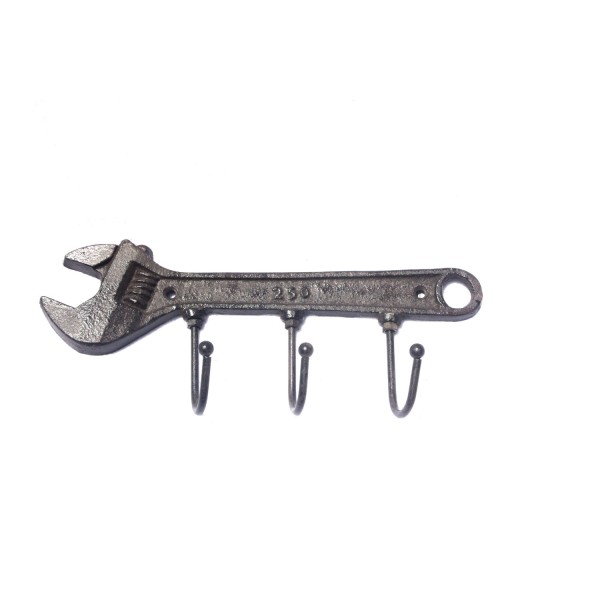 Furniture,Rustic Furniture Wall Mount Coat Hanger Decoration With Awesome Metal Cast Wrench Tool Triple Wall Hook Coat Hanger And Cool Three Metal Hook,Good Idea Furniture Wall Mount Coat Hangers