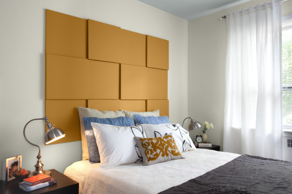 Bedroom,Marvelous Yellow Headboard Decoration With Comfortable White Bed Cover On Combined Soft Some Pillows And Nice Black Wood Nightstand Tables On Combined Modern Stainless Table Lamps Also Picturesque Large White Transparent Curtains,Comfortable Bed With Headboard Designs