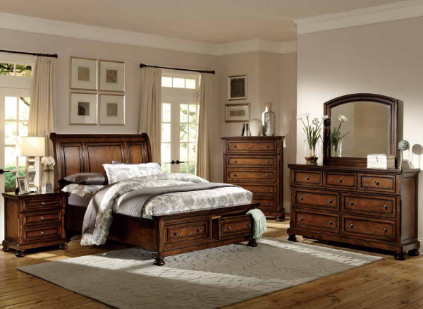 Bedroom,Nice Spectacular Cumberland Homelegance Furniture Store Design With Antique Wood Bed Frame And Soft Mattress Also Gorgeous Cabinets On Combined Brown Color,Antique Bedroom Collection In The Homelegance Furniture Store 