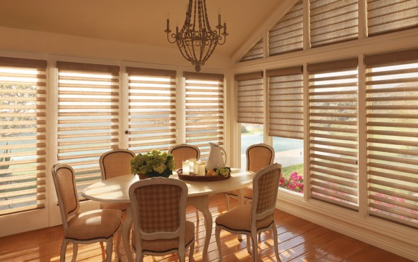 Interior,Cool Stylish Dining Table With Comfortable Cream Chair Also Cool Pendant Lamp And The Best Beautiful Blind For Home Design Ideas On Combined Natural View,Cool And Trend Blinds For Your Home