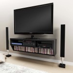 Furniture,Awesome White Wall Paint Flat Screen Tv Wall Design Inspiration With Stunning Black Large Tv Stand Plus Beautiful Dvd Storage And Charming Black Double Speaker Stand Also Gorgeous Bright Wood Floor ,Stunningly Beautiful And Modern Flat Screen Tv Wall Designs