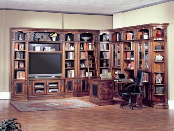 Furniture,Cool Amazing Corner Parker House Furniture Retailer Design With The Best Large Bookcase And Nice Entertaiment Wall Also Comfortable Wood Desk ,Marvelous Parker House Furniture Retailers And Large Entertaiment Wall