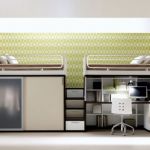 Bedroom,Modern Bedroom Design For Teenage Girl With Stylish Double Bed On Combined Brown Mattress And Cool Underneath Study Space Also Charming Frosted Glass Dressing Table Plus Wonderful Stairway,Modern Bedroom Designs For Teenage Girls