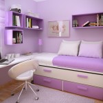 Bedroom,Delightful Purple Wall Paint Bedroom Paint Ideas With Marvelous Trundle Bed In Beautiful White Purple Wood Bed Frame And Trendy White Wood Study Table Plus Comfortable Wheels White Chair Also Gorgeous Purple Open Wall Mounted Bookshelves For Girls Bedroom,11 Bedroom Paint Ideas Trends In 2015 You Must See