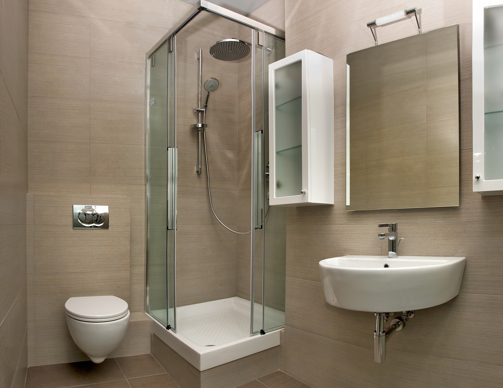 Furniture,Cool Awesome Shower Design Small Bathroom With Beautiful Shower Enclosures Plus Nice White Shower Pan And Cool Floating Bathroom Vanity Vessel Sink In Beautiful White Color Also Stunning White Ceramic Closet Seat ,Modern Shower Designs Small Bathrooms