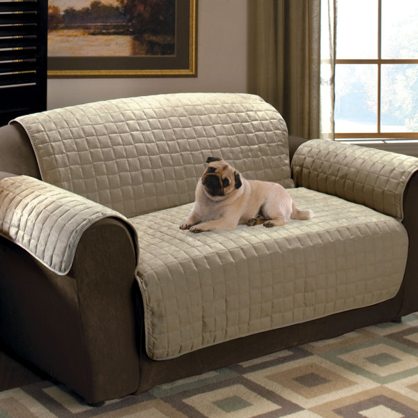 Furniture,Admirable White Leather Couch Protector Design Ideas With Comfortable Brown Fabric Sofa And Cool Glass Windows Plus Soft Brown Curtains Also Beautiful Artwork ,Comfortable Leather Couch Protector