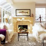 Apartments,Marvellous White Wall Paint Apartment Ideas With Comfortable White Sofas And Nice Rectangular Glass Table Plus Beautiful Cream Granite Fireplace Also Modern Glass Windows For Luxurious Concept,Comfort Studio For Contemporary Apartment Ideas
