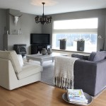 Interior,Contemporary Gray Painting Ideas For Room With Comfortable Fabric Sofas And Beautiful White Wood Rectangular Table Also Cool Corner Entertainment Center Plus Trendy Bright Brown Laminate Flooring,Cool Painting Ideas For Rooms