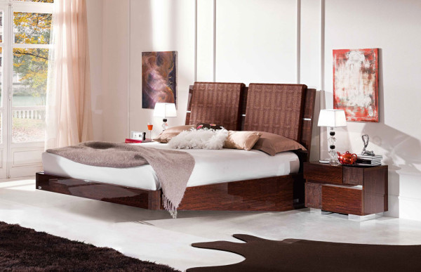 Bedroom,Enticing Rattan Headboard Bed Design Ideas On Combined White Mattress With Beautiful Brown Bed Frame And Cool Brown Nightstand Table Also Beautiful Two Artwork,Single Bedroom With Headboard Beds