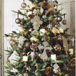 Furniture,Marvelous White Wall Paint Xmas Tree Decoration With Stunning Wood Potted Xmas Tree And Beautiful Gray Ball Ornaments Plus Wonderful Adorable Brown Linen Wood Floor For Vintage Concept,Awesome Xmas Trees Latest For Christmas