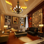 Furniture,Amazing Sitting Room Design Ideas With Charming Black Leather Sofa And Luxurious Square Table On Combined Soft Brown Mixed Cream Area Rug Also Gorgeous Fire Pit Plus Elegant Chandelier In Black Color ,Some Fancy Sitting Rooms