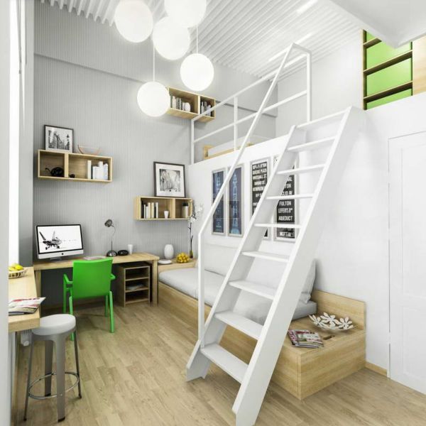 Bedroom,Cool Amazing Tween Room Design Ideas With Charming Corner Low Profile Bed On Combined Soft White Mattress And Cozy Study Space Also Nice Floating Open Bookshelf Plus Beautiful Over Pendant Lamp In White Color ,Cool Awesome Tween Rooms Design Ideas