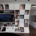 Furniture,Nice Looking White Wall Paint Book Shelf Design Ideas With Cool White Wood Bookshekf And Nice Entertainment Center Also Gorgeous Dark Brown Wood Floor,Contemporary Furniture Book Shelf Designs 2015