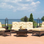 Exterior,Wonderful Outdoor LIoyd Flanders Furniture Design Ideas With Comfortable Cushioned Lovesea And Beautiful Cushion Lounge Chair Also Modern Rattan Glass Table,Exquisite Outdoor By Lloyd Flanders Furniture