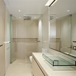 Bathroom,Breathtaking Small Space Bathroom Design Ideas With Marvelous Beige Bathroom Vanity On Combined Modern Glass Rectangular Sink And Wonderful Corner Shower Enclosures Also Extra Large Wall Mirror,Fresh And Clean Bathroom Designs Modern