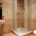 Bathroom,Classic Small Space Bathroom 2011 Design Ideas With Stunning Corner Shower Enclosures Plus Beautiful White Shower Pan And Gorgeous Floating White Ceramic Vessel Sink Also Comfortable White Ceramic Toilet,Perfect Bathrooms 2011 Design Modern