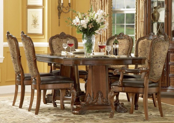 Dining Room,Gorgeous Dining Room Table Pad Design Ideas With Stylish Round Brown Dining Table And Comfortable Wood Chairs Also Nice Arrangement Floral ,Excellent Dining Room Table Pads Design