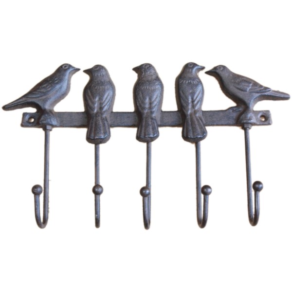 Furniture,Admirable Wall Mount Coat Hanger Design Inspiration With Stylish Iron Bird 5 Hook Wall Hanger And Wonderful Gray Color For Unique Concept,Good Idea Furniture Wall Mount Coat Hangers