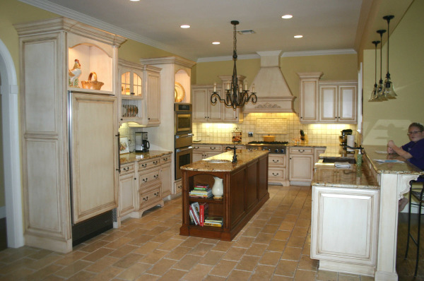Furniture,Gorgeous Yellow Wall Paint Kitchen Island Design With Cool White Wood Kitchen Cabinet Plus Nice White Wood Floating Kitchen Cabinet And Exquisite Rectangular Kitchen Island Combined Trendy Cream Tile Floor Also Vintage Kitchen Pendant Lamp For Classic Concept,Modern Kitchen Island Designs