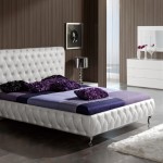 Bedroom,The Best Smart Bedroom Design With Stylish White Leather Bed Frame And Modern White Nighstand Table Also Beautiful Stainless Steel Desk Lamp For Elegant Concept,Modern Smart Bedroom Design To Comfort Sleeping