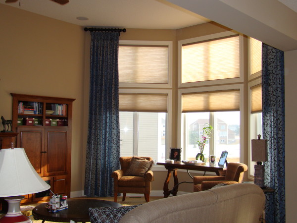 Interior,The Best Large Blue Floral Pattern Window Curtain Design Ideas With Beautiful Brown Wood Rectangular Table And Comfortable Brown Single Seater Sofas Plus Cool Large Brown Wood Freestanding Cabinet Also Gorgeous Cream Wall Paint,Window Curtain Design Ideas Looks Beautiful In The House