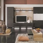 Furniture,Wonderful Interior Design Ideas With Beautiful Rectangular Black Table And Soft White Fur Rug On Combined Nice Black Marble Floor Also Gorgeous Entertaiment Center,Simple Interior Designs Ideas In Home