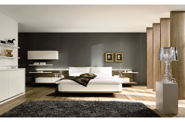 Bedroom,Modern Bedroom Color Scheme Design With Charming Cream Dark Grey Brown And White Color Also Marvelous Bamboo Platform Bed On Combined Soft White Mattress Plus Beautiful Chrome Desk Lamp,Modern Bedroom Color Schemes
