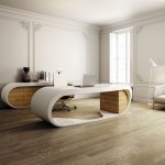 Furniture,Simple Ideas For Interior Design With Marvelous White Office Desks And Modern Wheels White Leather Office Chair Also Stylish White Leather Single Seater Sofa Plus Beautiful White Floor Lamp On Combined Trendy Bright Brown Wood Floor,Charming Ideas For Interior Design Home