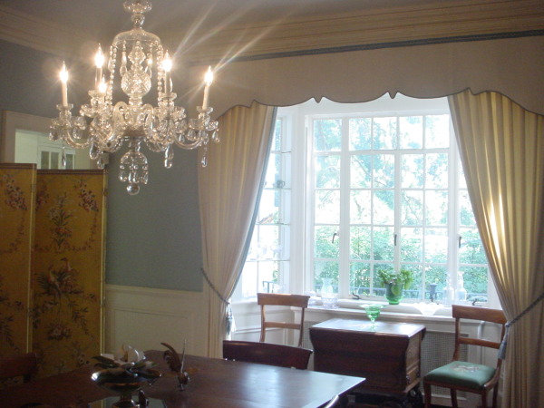 Furniture,Fancy Small Space Bay Window Decorating With Contemporary White Seat Window Plus Soft White Curtains And Nice Brown Wood Table Also Elegant Crystal Chandelier,Contemporary Bay Window Decorating
