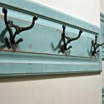 Furniture,Adorable Wall Coat Rack Plan Decoration With Amazing Blue Painted Reclaimed Wood Wall Coat Rack And Beautiful Iron Black Three Hanger Also Nice White Wall Paint,Creative And Beautiful Wall Coat Rack Plans In Home