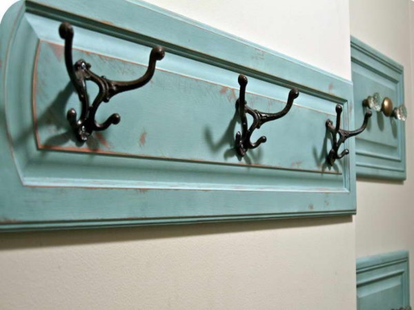 Furniture,Adorable Wall Coat Rack Plan Decoration With Amazing Blue Painted Reclaimed Wood Wall Coat Rack And Beautiful Iron Black Three Hanger Also Nice White Wall Paint,Creative And Beautiful Wall Coat Rack Plans In Home
