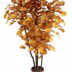 Interior,Funny Artificial Tree Design Ideas With Beautiful Light Brown Flower And Beautiful Brown Plastic Pot,Admirable Artifical Trees Design Ideas For Your Cozy Interior