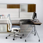 Office & Workspace,Exquisite Executive Office Furniture Set Decoration With Small Desk On Combined Iron Legs And Comfortable White Wheel Swivel Chair,Smart Modern Executive Office Furniture Sets To Your Workspace