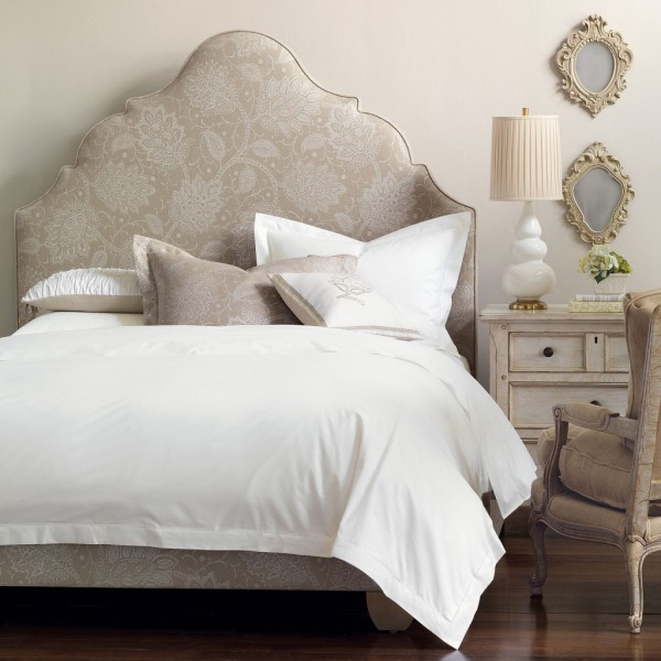 Bedroom,Classy Headboard Design With Marvelous White Fabric Bed Cover And Soft Some Pillows Also Picturesque White Wood Cabinet Plus Wonderful White Table Lamp,Comfortable Bed With Headboard Designs