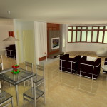 Furniture,Adorable Interior Design Architect With Amazing Black Sofas And Cool Rectangular Glass Dining Table Plus Comfortable Glass Dining Chairs On Combined Nice Bright Brown Laminate Flooring Also Wonderful White Wall Paint,Modern Interior Design Architects For Your Homes