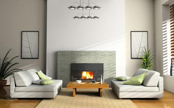 Furniture,Good Looking Interior Design Ideas With Comfortable White Sofa And Nice Bright Brown Wood Coffe Table Plus Soft Cream Rectangular Rug On Combined Trendy Brown Wood Floor Also Modern Black Fireplace,Best Interior Design Ideas To Your Home