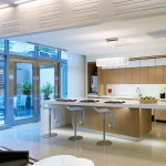 Furniture,The Best Interior Design Architect With Cool White Dining Bar And Comfortable Height Bar Stools Plus Nice Bright Brown Wood Kitchen Cabinet Also Wonderful Oversized Pendant Lamp,Modern Interior Design Architects For Your Homes