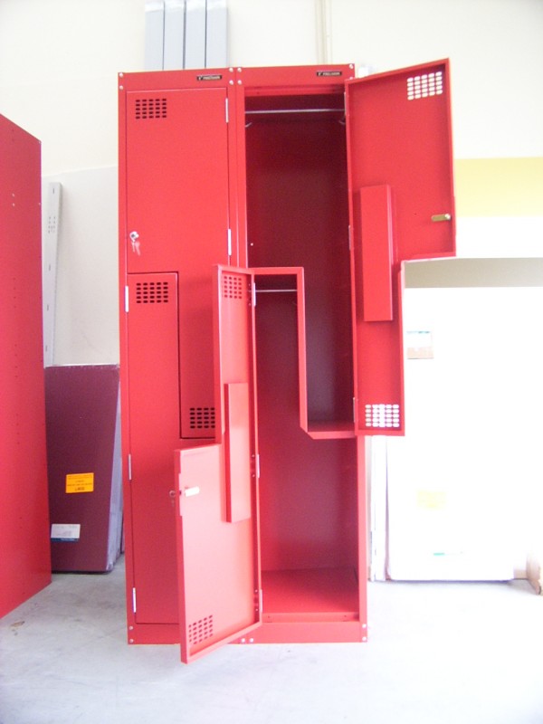 Interior,Unique And Cool Locker Storage Design Ideas On Combined Adorable Red Color,Trend Storage Lockers Design Inspiration